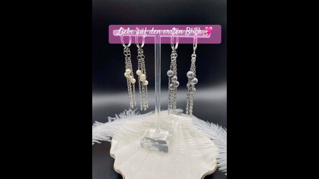 Sommer Schmuck, Ohrringe mit echtem Perlen exklusiv handgefertigt 