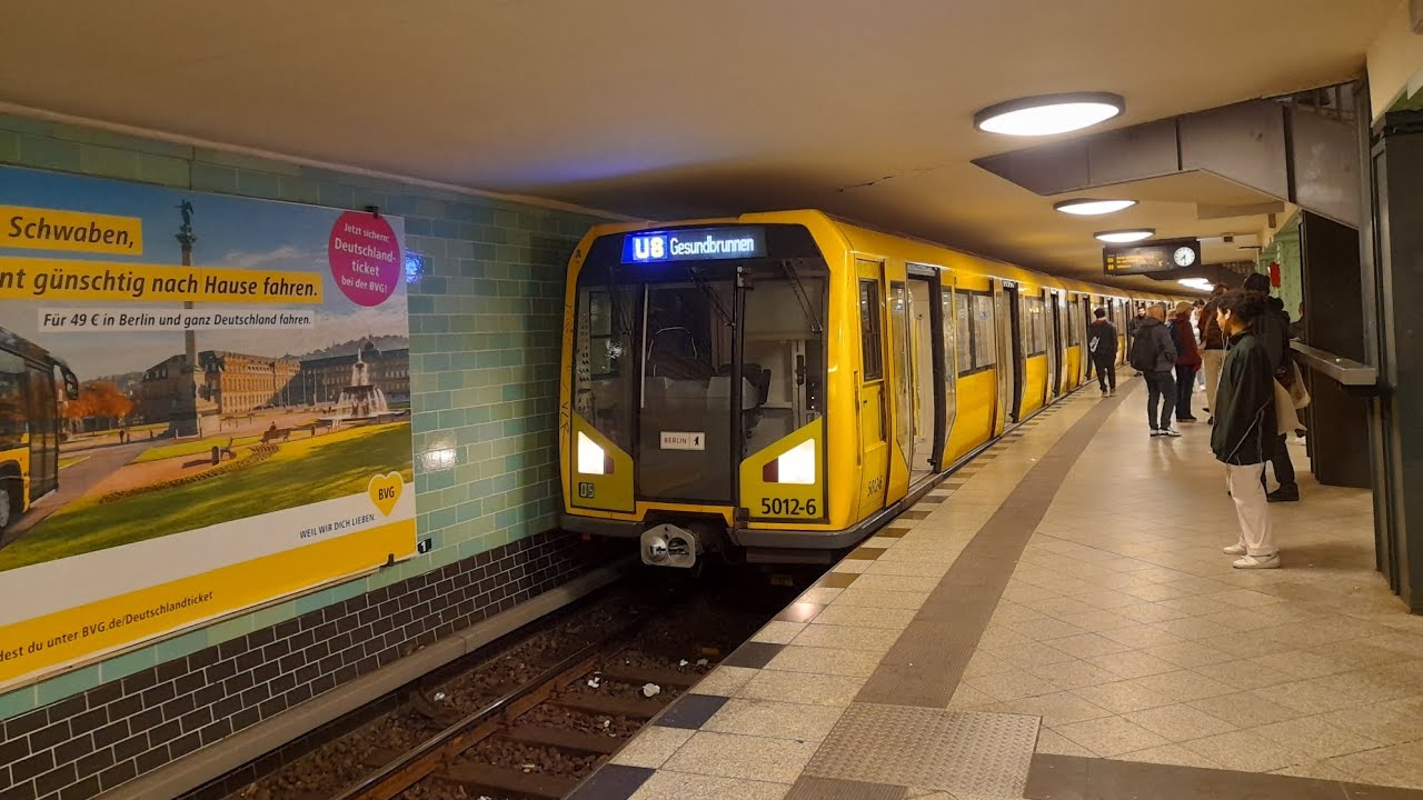 Mitfahrt in der U8 von Hermannstraße bis Gesundbrunnen im H97 5012-6