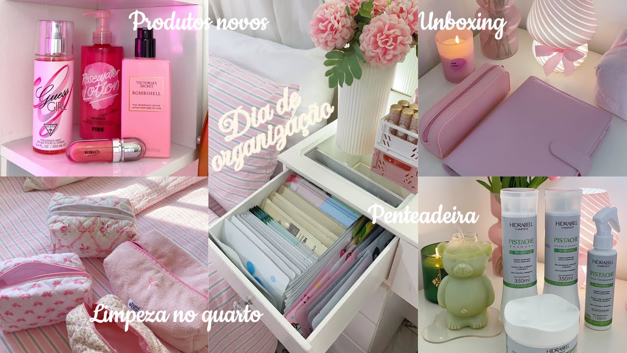 Dia de organização | produtos novos, limpeza no quarto , unboxing, organização penteadeira e cômoda