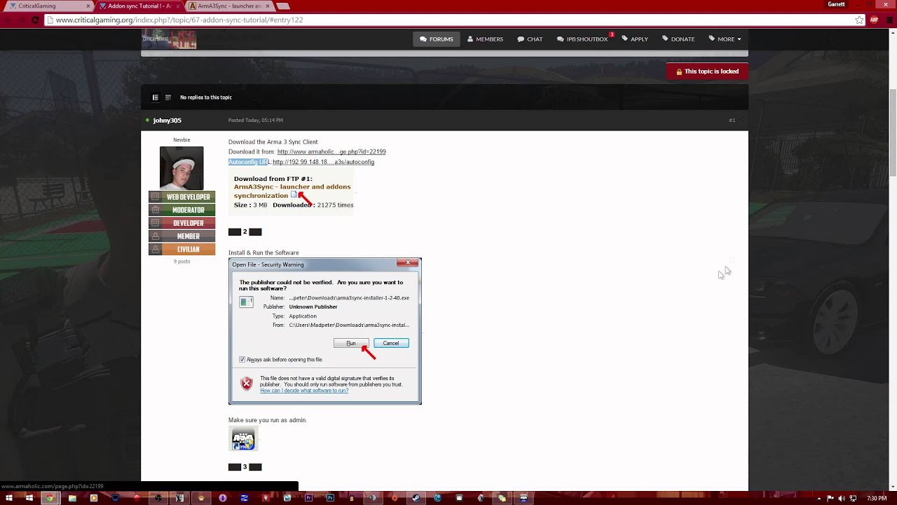 How To Download Arma3Sync and Critical Gaming Life/Mods