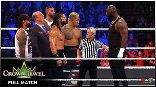 FULL MATCH - Roman Reigns &amp; Usos &amp; Solo Sikoa vs. Omos - WWE Crown Jewel 2022
