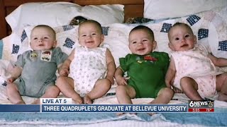 Quadruplets celebrate graduation from Bellevue University together