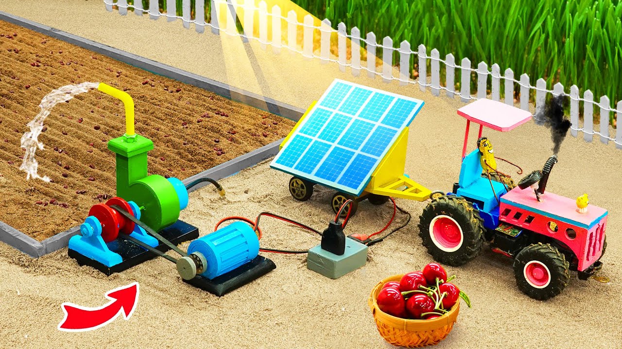 Diy mini Solar Engine Water Pump Science Project | Mini hand pump |@haiphongminitractors ​