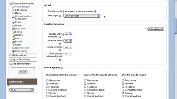 Moodle 2 0 Tutorial  Adding a Quiz