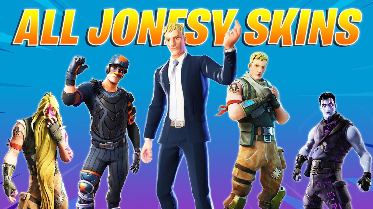 All Jonesy Skins Every Jonesy Variantoutfit Fortnite Battle Royale Youtube 