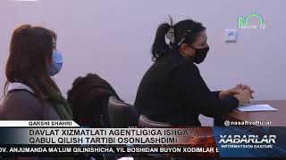 DAVLAT XIZMATLARI MARKAZINING MAXSUS SAYTLARI ORQALI ISHGA QABUL QILISH OSONLASHTIRILDI 30.11.2020
