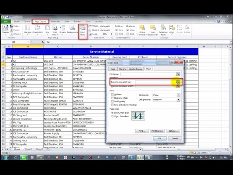 How to print title every page in excel 2010 | Print Title - YouTube