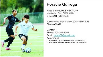 Horacio Quiroga Class of 26 MLS NEXT Highlites
