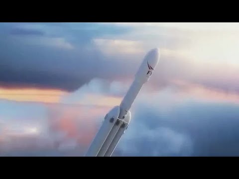 SpaceX Falcon Heavy, launch animation with Elon Musk's Tesla Roadster ...