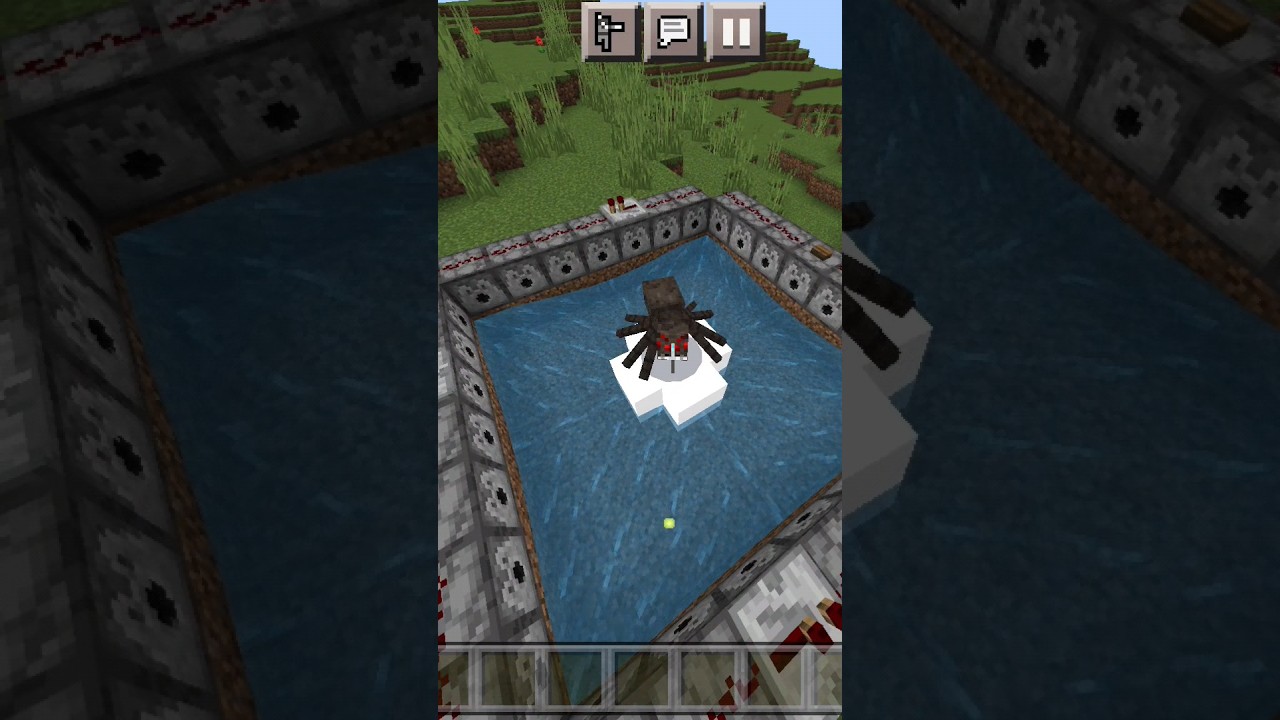 Minecraft 7 by 7 flying machine vs spider. 