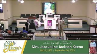 Mrs.Jacqueline Jackson Keeno - September 30, 2023- Leevys funeral Home