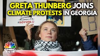 Climate Activist Greta Thunberg Joins Georgia Protesters | 2024 COP29 Summit In Azerbaijan | N18G