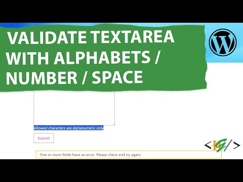 How to Validate Textarea Input Field with Alphabets or Number with Space in Contact Form 7 WordPress