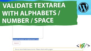 Famous How to Validate Textarea Input Field with Alphabets or Number with Space in Contact Form 7 WordPress Net Worth