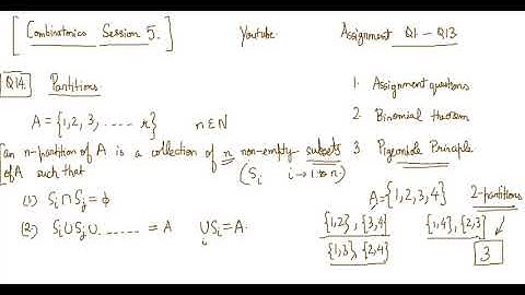 Combinatorics Session 5: Partitions, Bell Numbers, Pigeon-Hole Principle