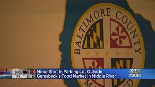 Minor Shot In the Parking Lot Outside Geresbeck's Food Market In Middle River