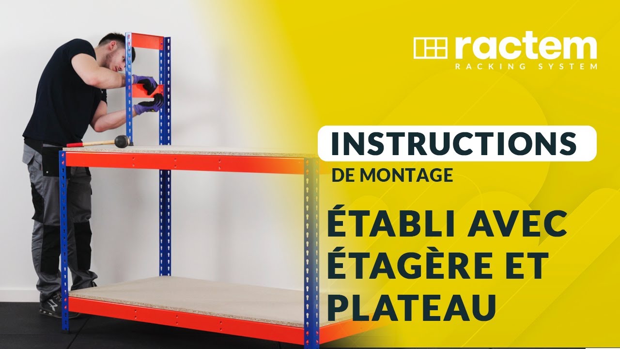 Instructions de Montage Établi avec Étagère et Plateau - YouTube