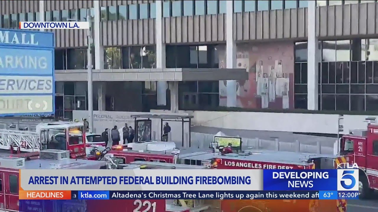 Man arrested in firebombing of Los Angeles federal building, suspected in Koreatown apartment fire