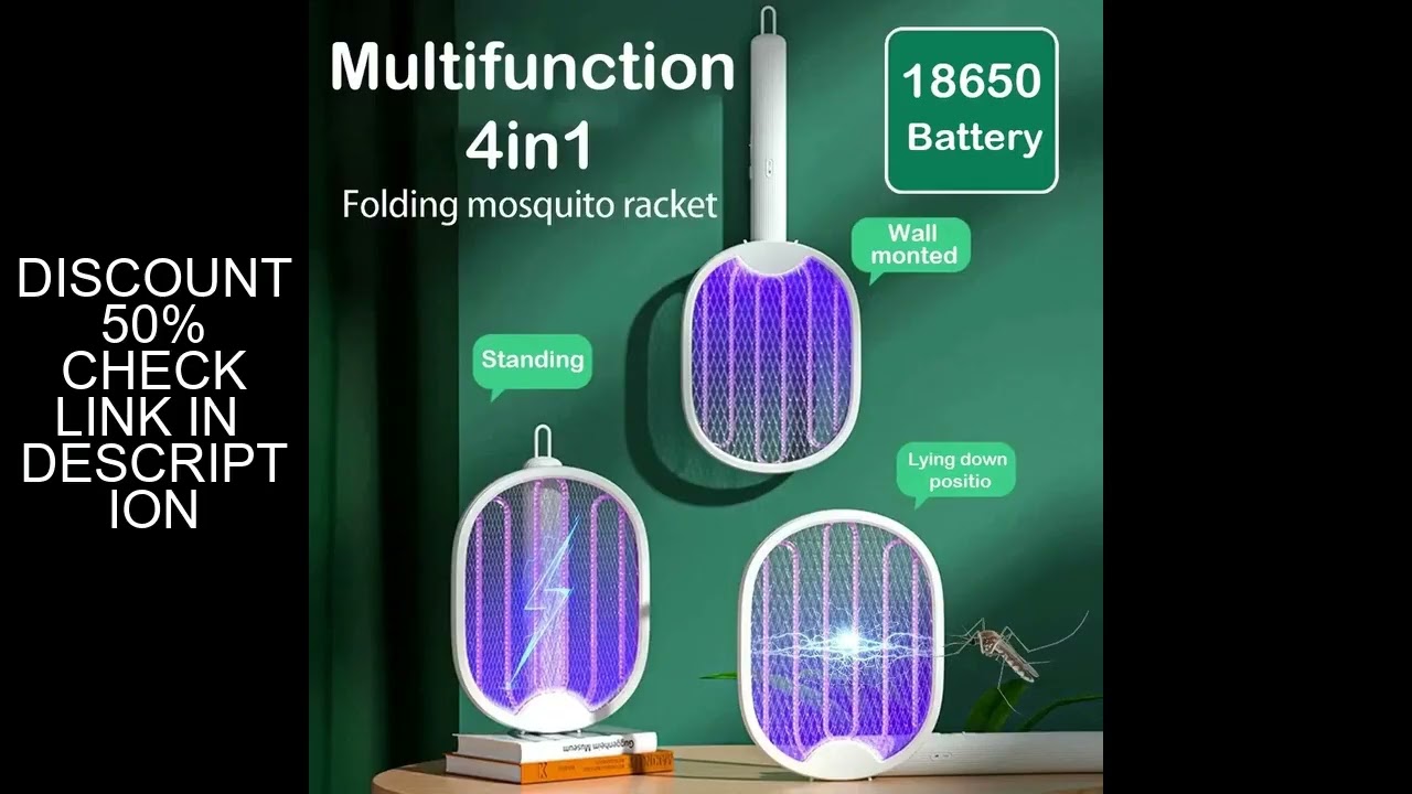 Foldable Electric Mosquito Killer USB Rechargeable Fly Trap Mosquito Swatter Racket Insect Killer Wi