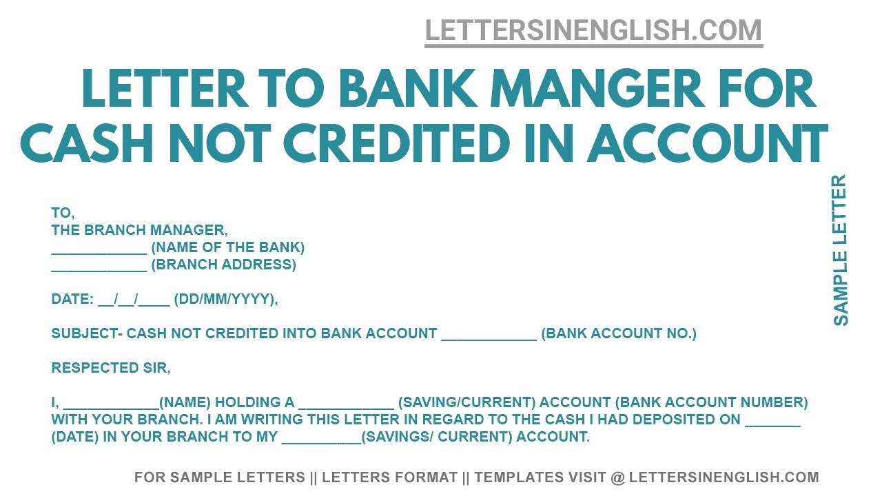 application-for-cash-deposited-but-amount-not-credited-in-account