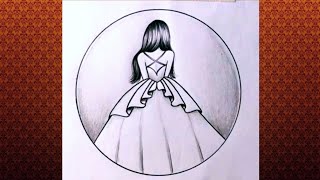 Como dibujar a una chica con un hermoso vestido / Paso a paso dibujo una Princesa