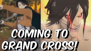 CAPTAIN LEVI, TITAN EREN & MIKASA COMING TO GRAND CROSS?! - Official Attack On Titan Trailer Teaser