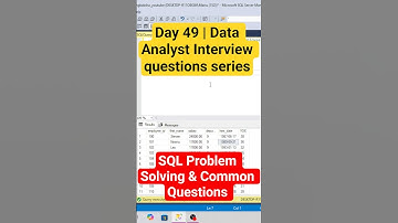 Day - 49 | Data Analyst Interview: SQL Problem Solving & Common Questions #azure  #sqltips #coding
