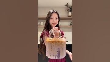 💜👜 Ube Latte ASMR| IG: estherscafe_ | #ubelatte #icedcoffee #estherscafe #asmr #creativecoffee