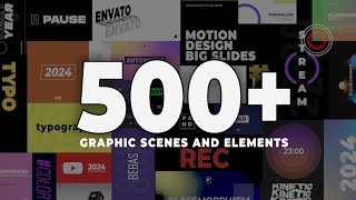 Over 500+ Graphic Scenes and Elements, Typographic, Map, Titles, Flags, and Icons For Free| #V007|AE
