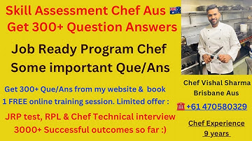 Job ready program chef (some important Que/Ans) #jrp #skillassessmentchef #australiapunjabi 