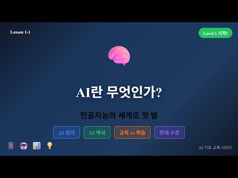 [AI 기초] Lesson 1-1: AI란 무엇인가? - 인공지능의 정의, 역사, 그리고 현재 | Level 1 시작!