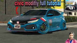 How to car parking multiplayer game Honda civic design modified full tutorial ||Hassy gaming screenshot 1