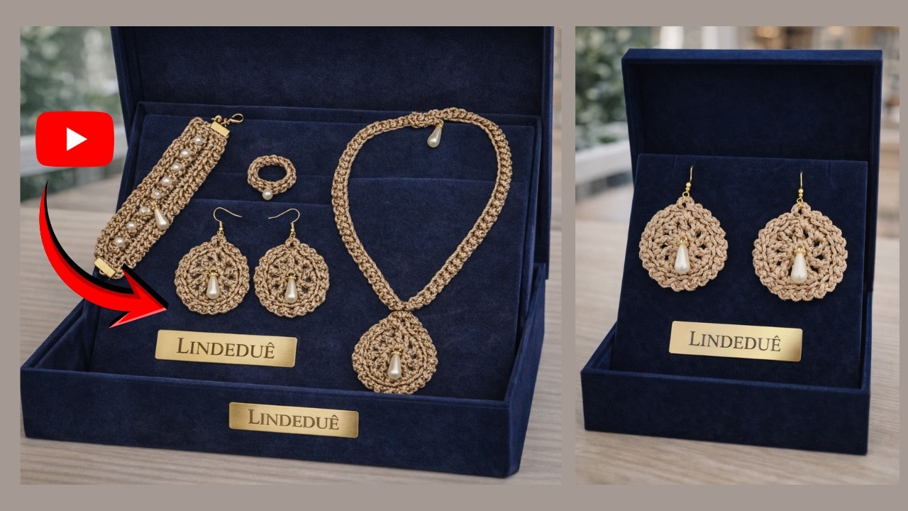 Brincos de Crochê do Colar Gota de Orvalho - Fácil, Rápido e lucrativo - Usei apenas 6 gramas de fio