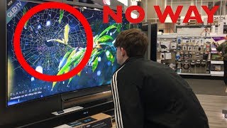 KID GETS MAD!! ALMOST SHATTERS TV IN BEST BUY!!! MUST WATCH!!