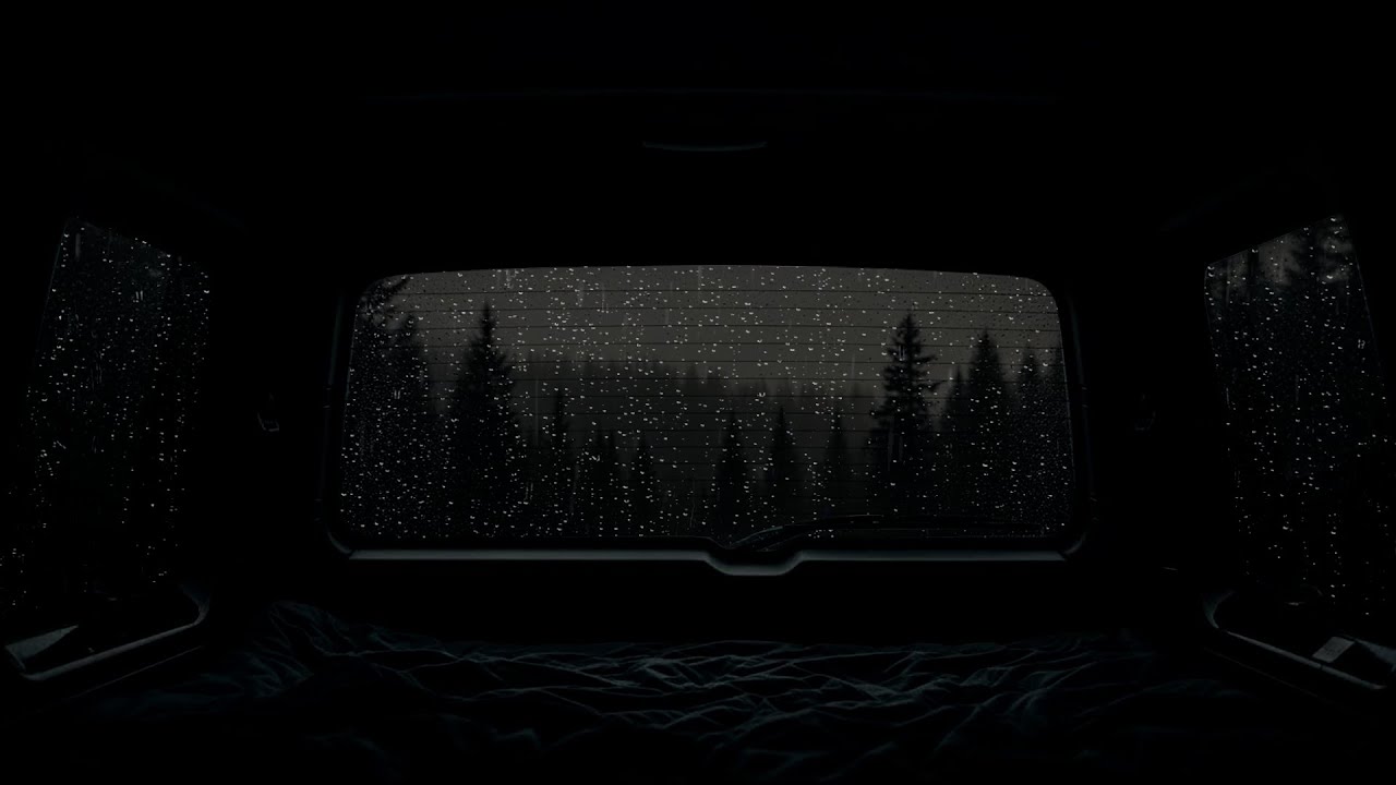 Sleeping in a Car During Heavy Rain 🚗🌧 Rain Sounds & Night Ambience for Sleep