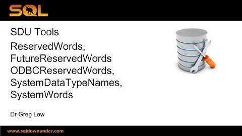 SDU Tools 75   SQL Server Reserved Words