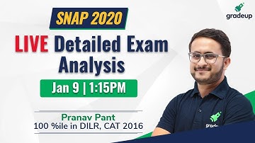 🔴SNAP 2020 Exam Analysis (9th Jan) | Difficulty Level, Exam Pattern, Expected Cut-offs | Pranav Pant