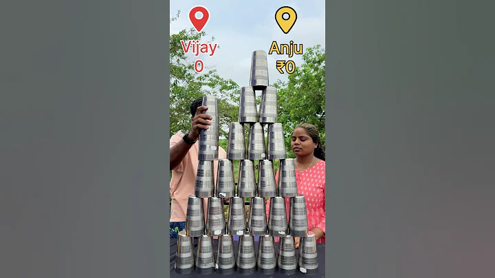 Sister vs Brother Money Steel Cup Pyramid Challenge #shorts #Game