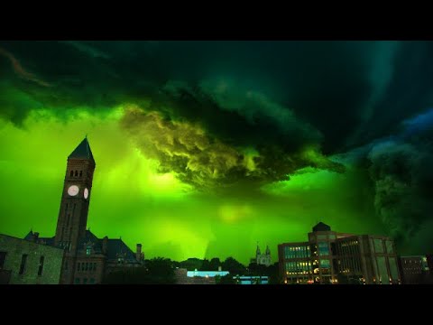 Green UFO ! ⚠️ Strange scary storm in the sky of USA - Kelowx, South Dakota