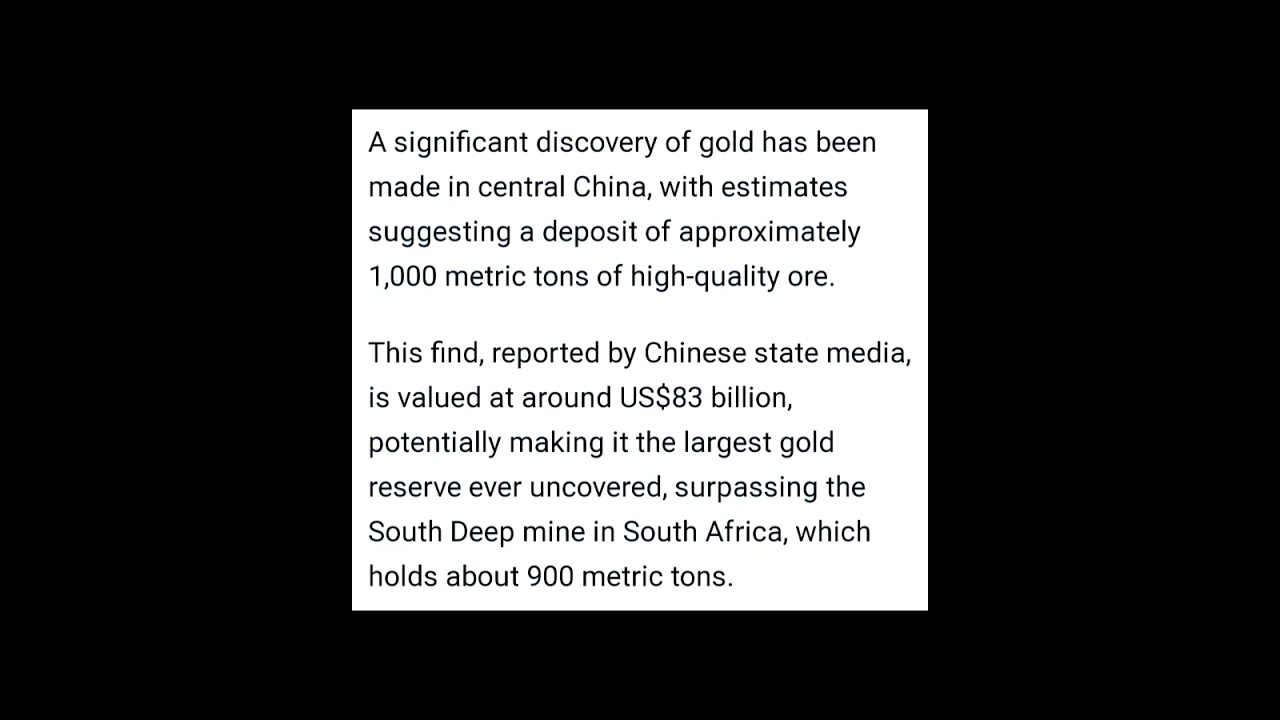 Biggest Gold Reserves found in China 