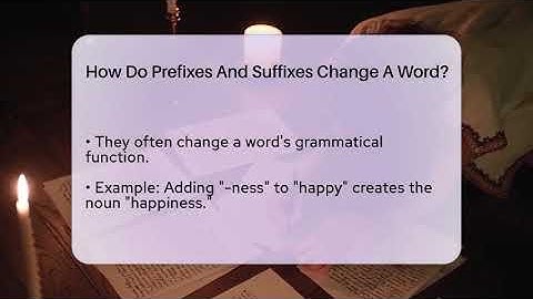 How Do Prefixes And Suffixes Change A Word? - The Language Library