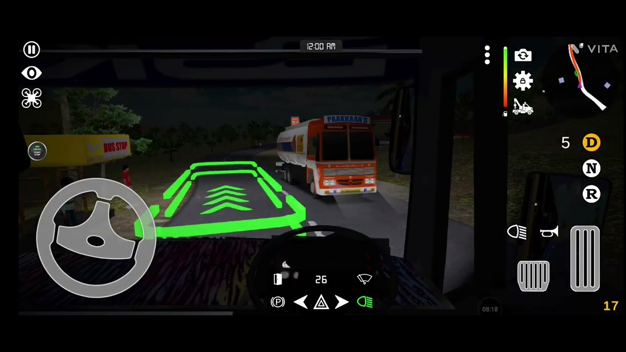 Night trip on Perumbavoor to Kothamangalam  in Bus sim Kerala part1