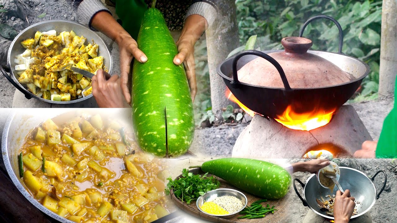 গ্রামের মাও চাচিদের হাতে রান্না | লাউ মুগ ডাল ও মাষ কালাই ডালের স্বাদ | Village Cooking