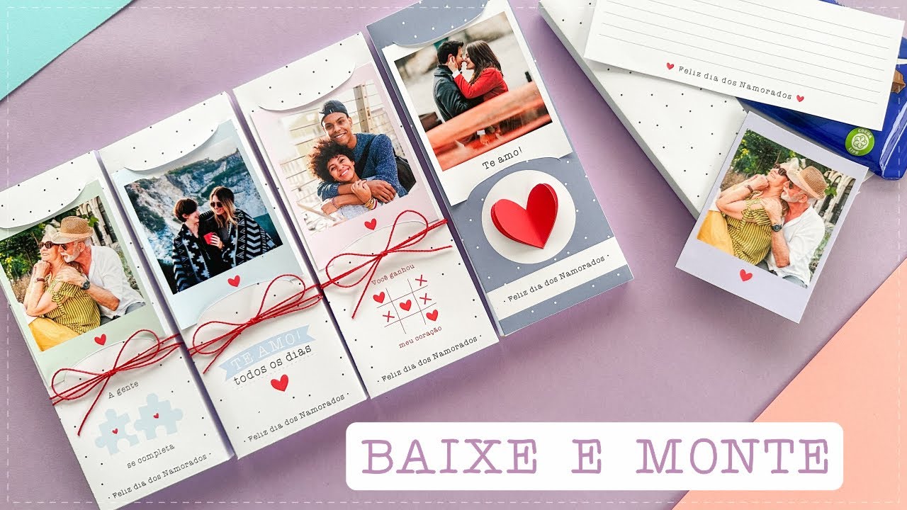 PORTA BARRA DE CHOCOLATE COM FOTO - DIA DOS NAMORADOS | COMO FAZER? DOWNLOAD GRATUITO