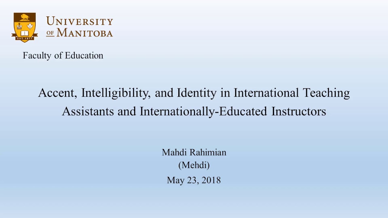 Accent, Intelligibility, and Identity of ESL Instructors