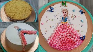 Doll Cake Decoration at home | Doll Cake কিভাবে বানাবেন | Doll cake recipe | Theme cake decoration