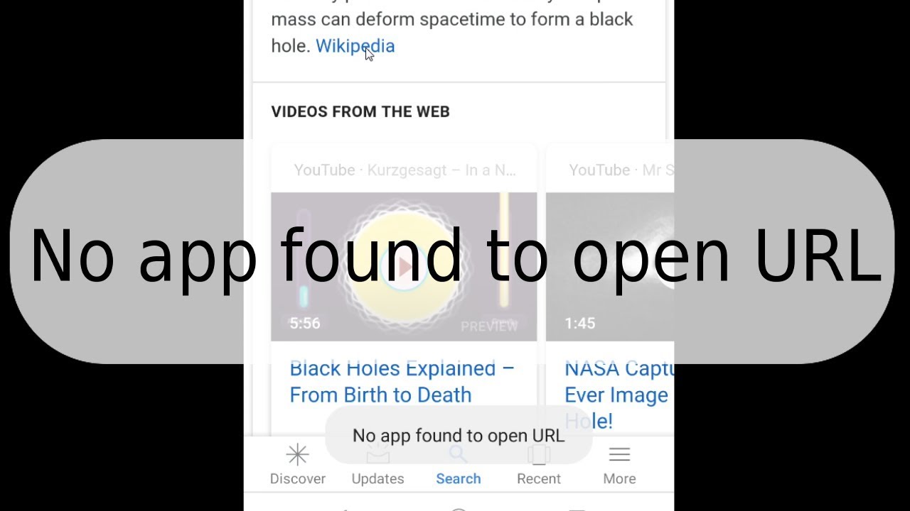 How To Fix No App Found To Open Url In Android Youtube