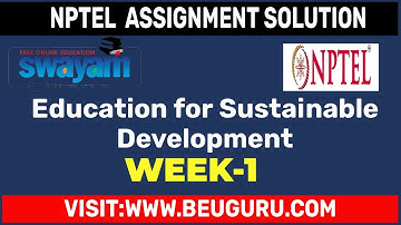 Education for Sustainable Development Week 1 Quiz Assignment Solution | NPTEL 2024