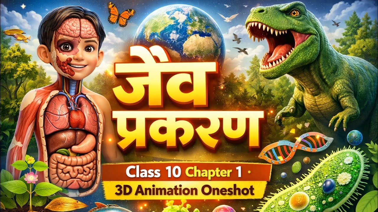 जैव प्रक्रम | Class 10 Biology Chapter 1 | Life Processes Full One Shot | Hindi Medium | 3D