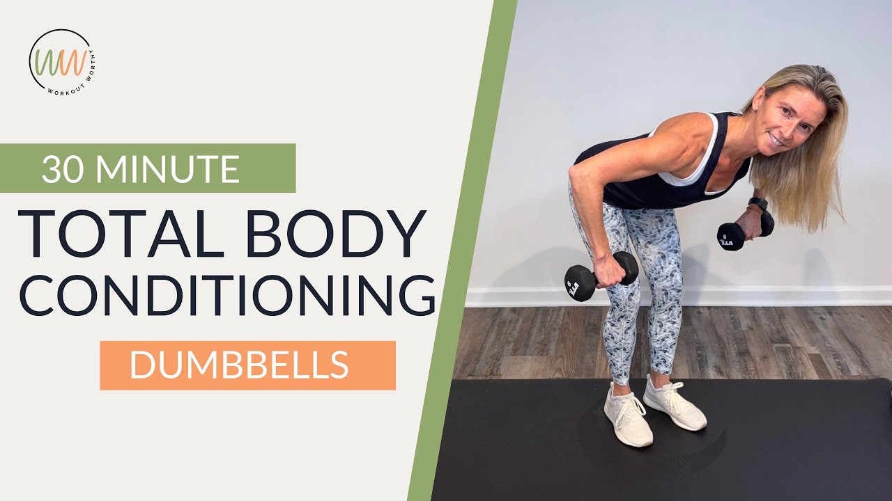 30 Minute Total Body Dumbbell Workout | Full Body Cardio, Strength ...